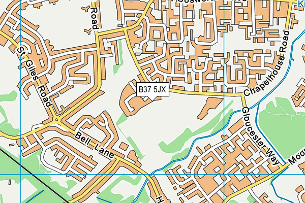 B37 5JX map - OS VectorMap District (Ordnance Survey)