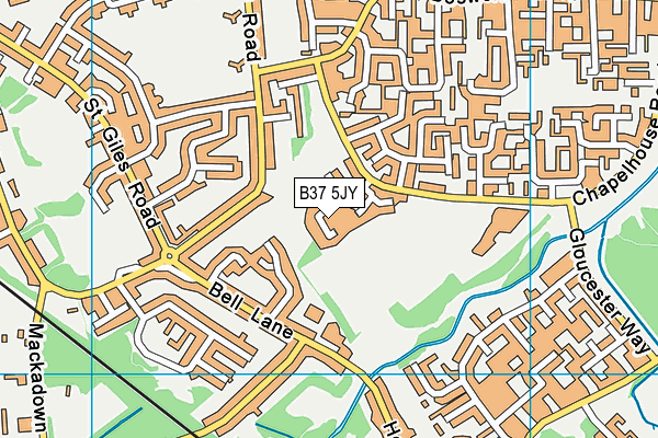 B37 5JY map - OS VectorMap District (Ordnance Survey)