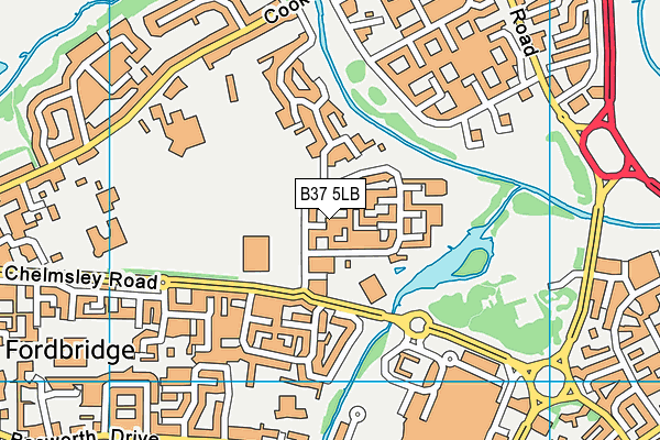 B37 5LB map - OS VectorMap District (Ordnance Survey)