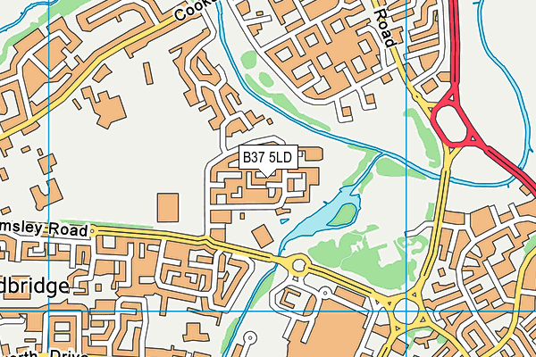 B37 5LD map - OS VectorMap District (Ordnance Survey)