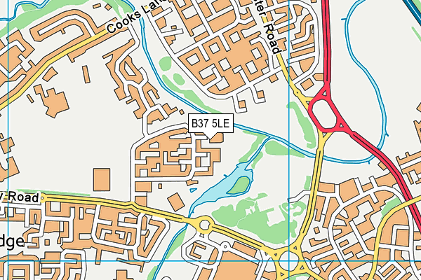 B37 5LE map - OS VectorMap District (Ordnance Survey)