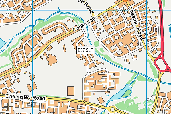 B37 5LF map - OS VectorMap District (Ordnance Survey)