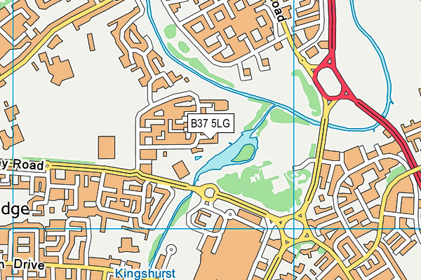 B37 5LG map - OS VectorMap District (Ordnance Survey)