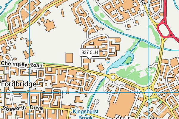 B37 5LH map - OS VectorMap District (Ordnance Survey)