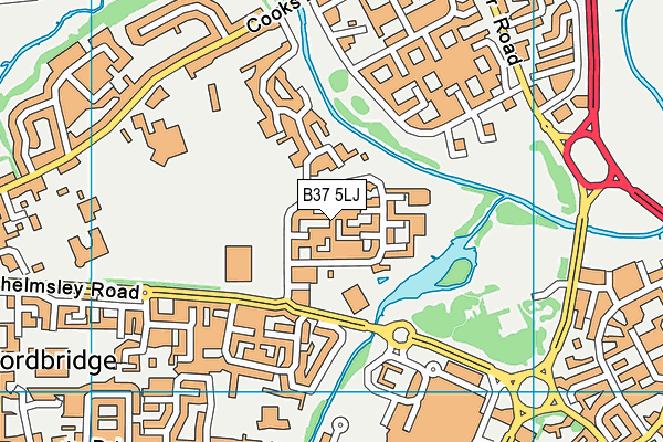 B37 5LJ map - OS VectorMap District (Ordnance Survey)