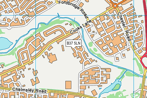 B37 5LN map - OS VectorMap District (Ordnance Survey)