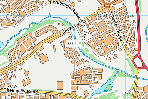 B37 5LP map - OS VectorMap District (Ordnance Survey)