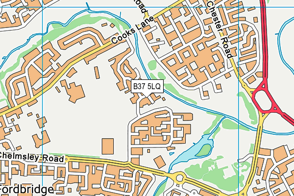 B37 5LQ map - OS VectorMap District (Ordnance Survey)