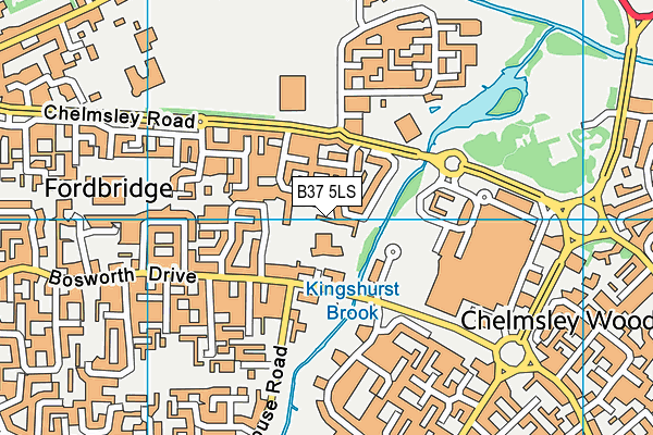 B37 5LS map - OS VectorMap District (Ordnance Survey)