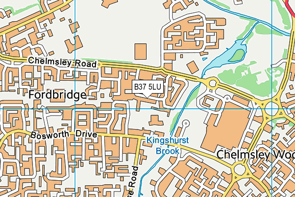 B37 5LU map - OS VectorMap District (Ordnance Survey)