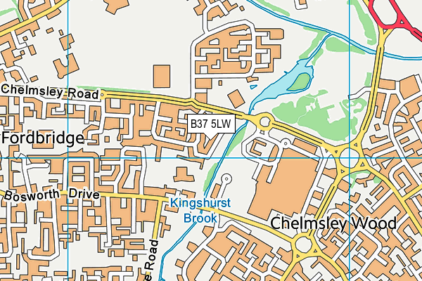 B37 5LW map - OS VectorMap District (Ordnance Survey)