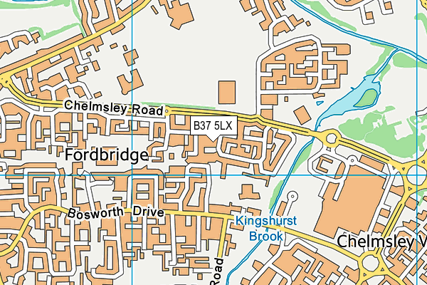 B37 5LX map - OS VectorMap District (Ordnance Survey)