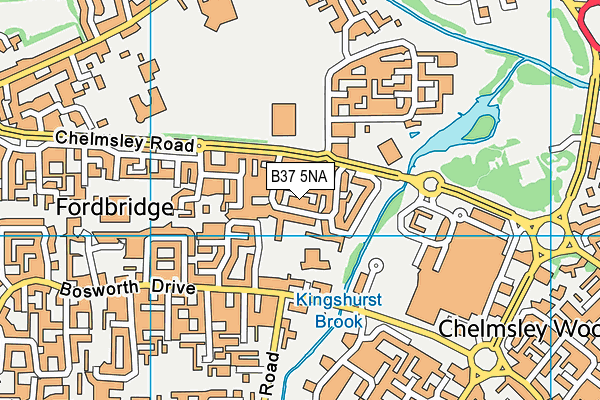 B37 5NA map - OS VectorMap District (Ordnance Survey)