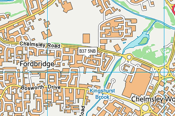 B37 5NB map - OS VectorMap District (Ordnance Survey)