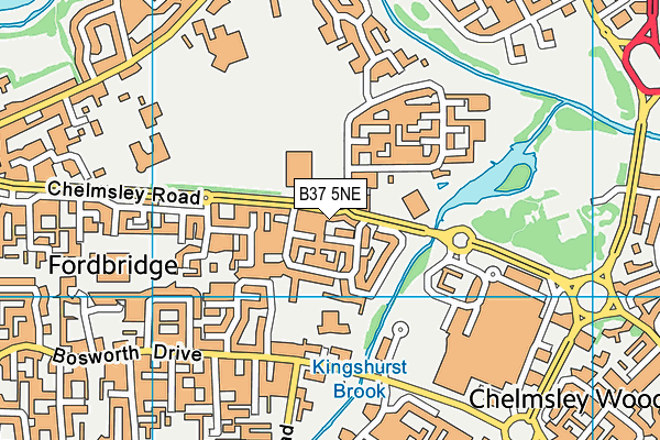 B37 5NE map - OS VectorMap District (Ordnance Survey)