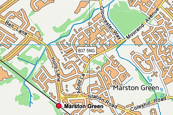 B37 5NG map - OS VectorMap District (Ordnance Survey)