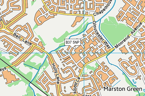 B37 5NP map - OS VectorMap District (Ordnance Survey)