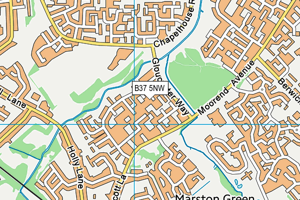 B37 5NW map - OS VectorMap District (Ordnance Survey)