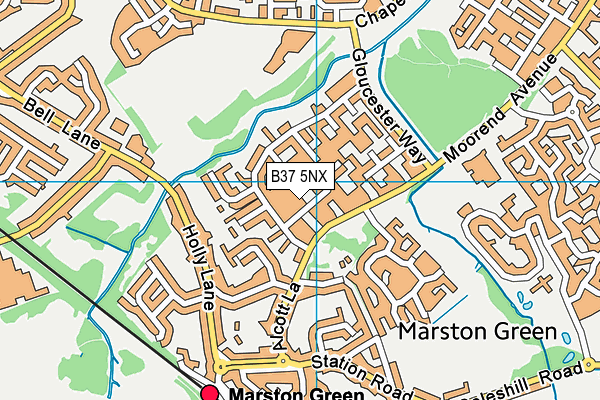 B37 5NX map - OS VectorMap District (Ordnance Survey)