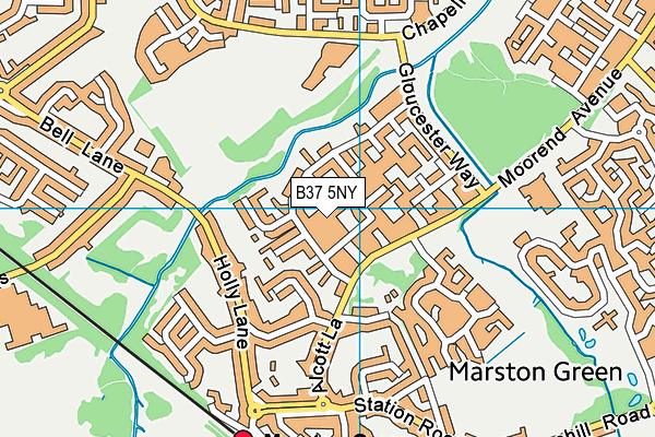 B37 5NY map - OS VectorMap District (Ordnance Survey)