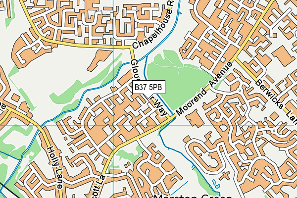 B37 5PB map - OS VectorMap District (Ordnance Survey)