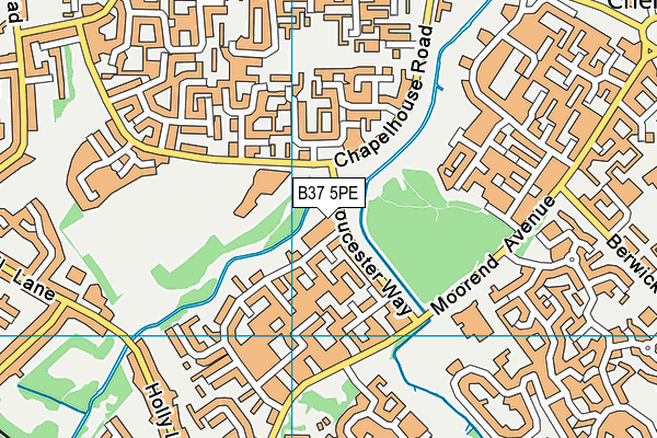 B37 5PE map - OS VectorMap District (Ordnance Survey)
