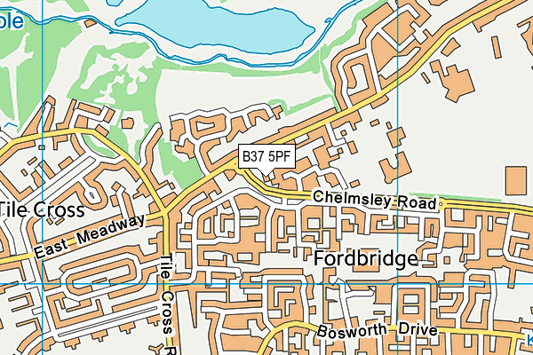 B37 5PF map - OS VectorMap District (Ordnance Survey)
