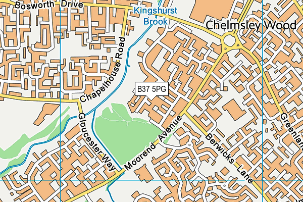 B37 5PG map - OS VectorMap District (Ordnance Survey)