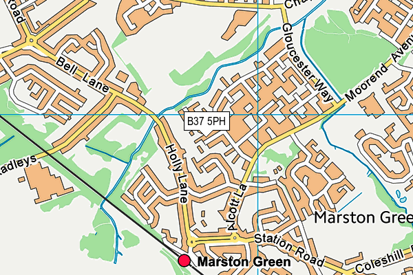 B37 5PH map - OS VectorMap District (Ordnance Survey)