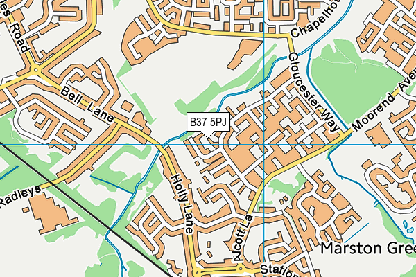 B37 5PJ map - OS VectorMap District (Ordnance Survey)