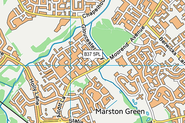 B37 5PL map - OS VectorMap District (Ordnance Survey)