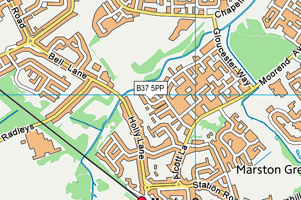B37 5PP map - OS VectorMap District (Ordnance Survey)