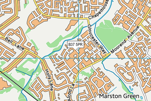 B37 5PR map - OS VectorMap District (Ordnance Survey)