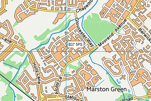 B37 5PS map - OS VectorMap District (Ordnance Survey)