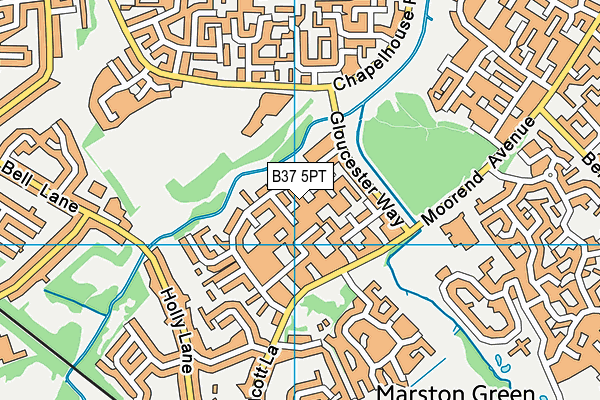 B37 5PT map - OS VectorMap District (Ordnance Survey)