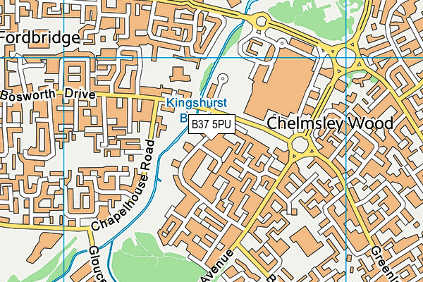 B37 5PU map - OS VectorMap District (Ordnance Survey)