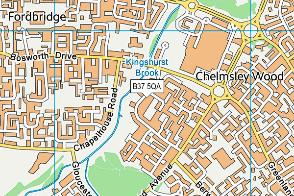 B37 5QA map - OS VectorMap District (Ordnance Survey)