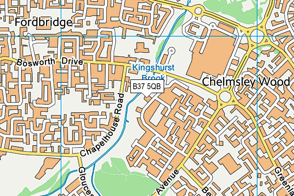 B37 5QB map - OS VectorMap District (Ordnance Survey)