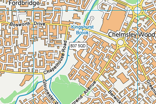 B37 5QD map - OS VectorMap District (Ordnance Survey)