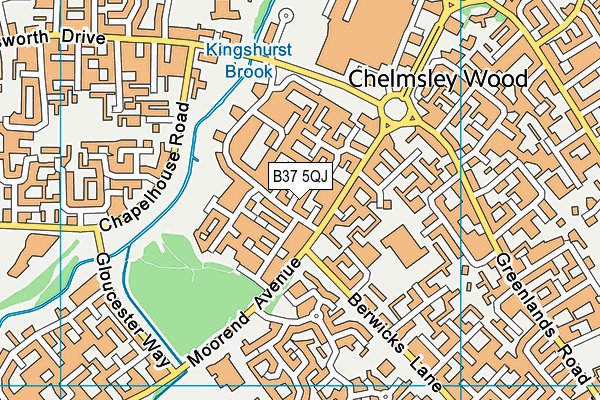 B37 5QJ map - OS VectorMap District (Ordnance Survey)