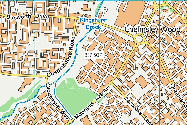 B37 5QP map - OS VectorMap District (Ordnance Survey)