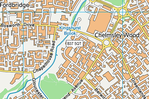 B37 5QT map - OS VectorMap District (Ordnance Survey)
