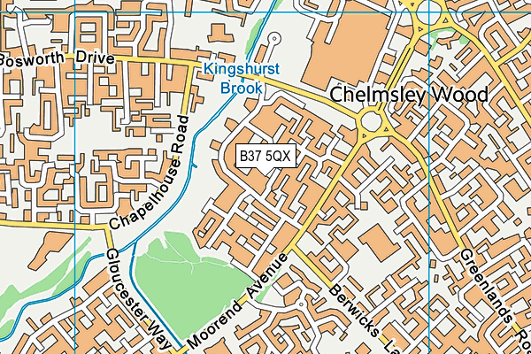 B37 5QX map - OS VectorMap District (Ordnance Survey)