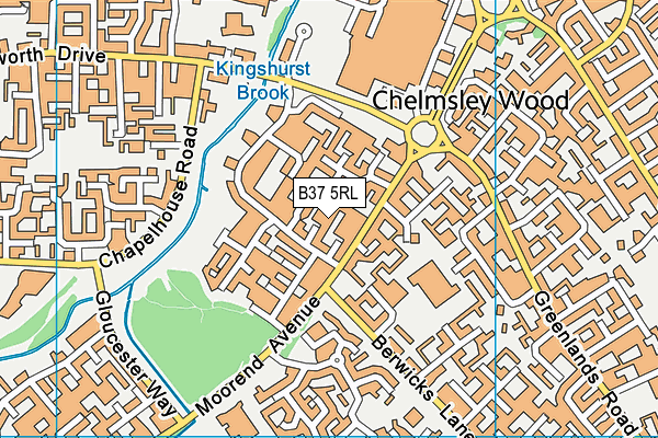 B37 5RL map - OS VectorMap District (Ordnance Survey)