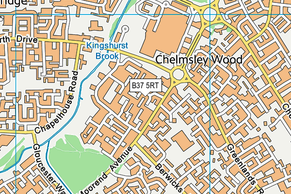 B37 5RT map - OS VectorMap District (Ordnance Survey)