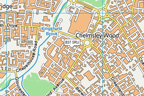 B37 5RU map - OS VectorMap District (Ordnance Survey)