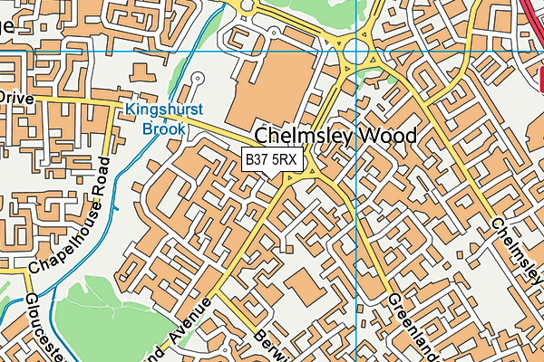 B37 5RX map - OS VectorMap District (Ordnance Survey)