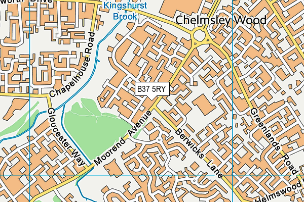 B37 5RY map - OS VectorMap District (Ordnance Survey)