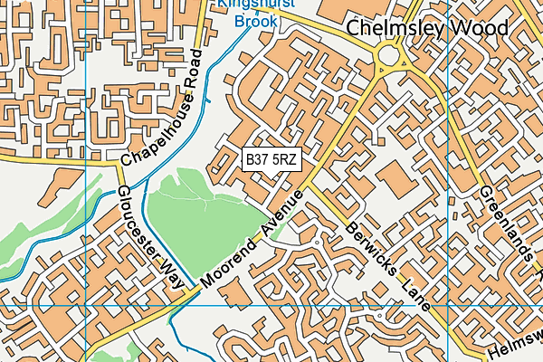 B37 5RZ map - OS VectorMap District (Ordnance Survey)