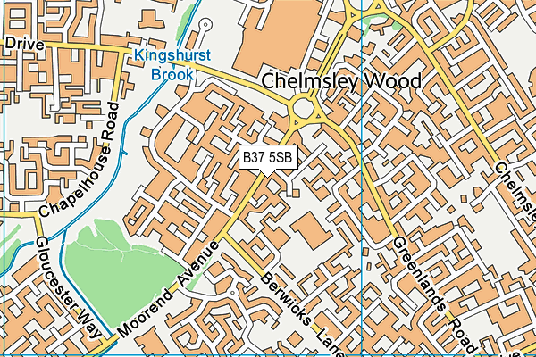 B37 5SB map - OS VectorMap District (Ordnance Survey)